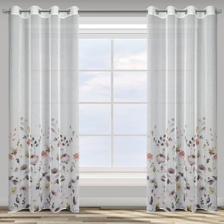 Eurofirany, zasłona gotowa d91 Lavin, 140-250 cm, biały