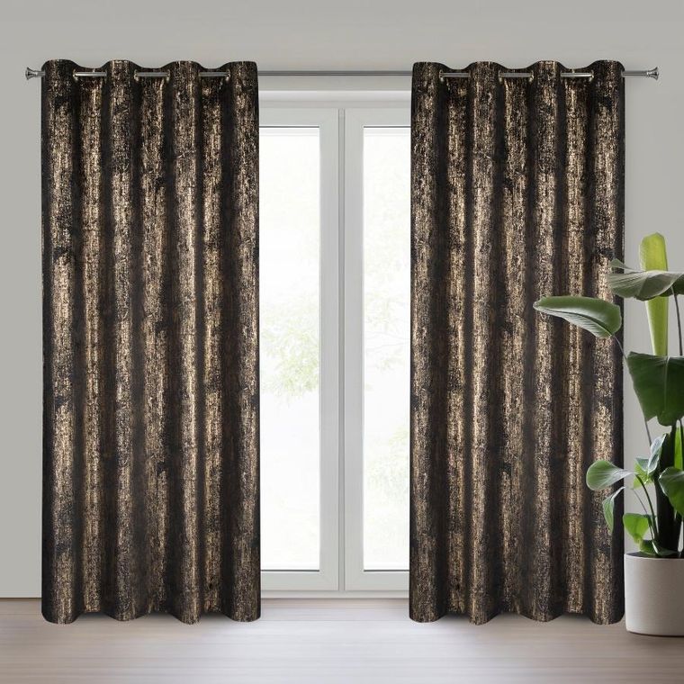 Eurofirany, zasłona gotowa, Dara, 140-250 cm, czarny