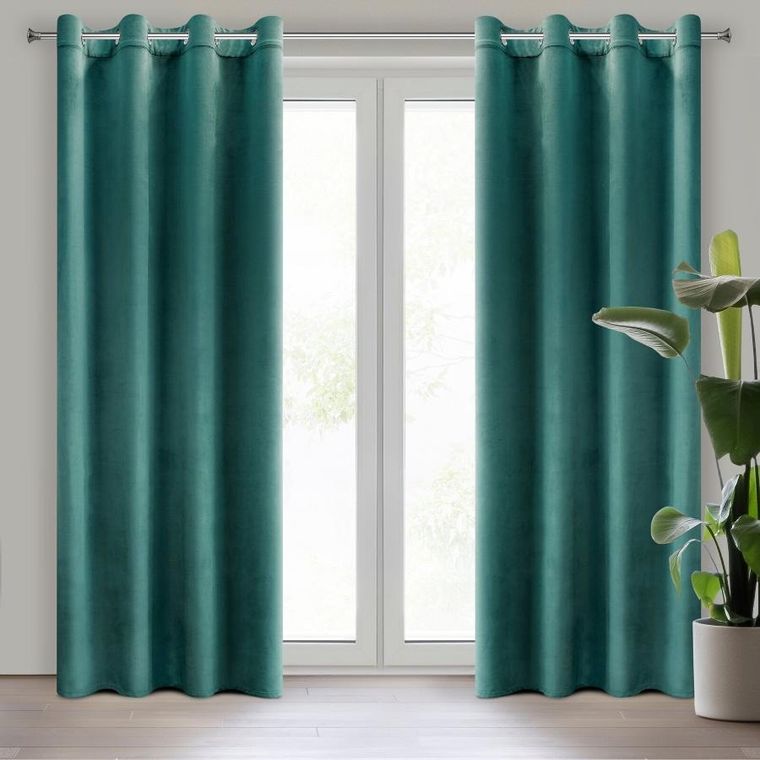 Eurofirany, zasłona gotowa, Darla, 140-250 cm, ciemnoturkusowy