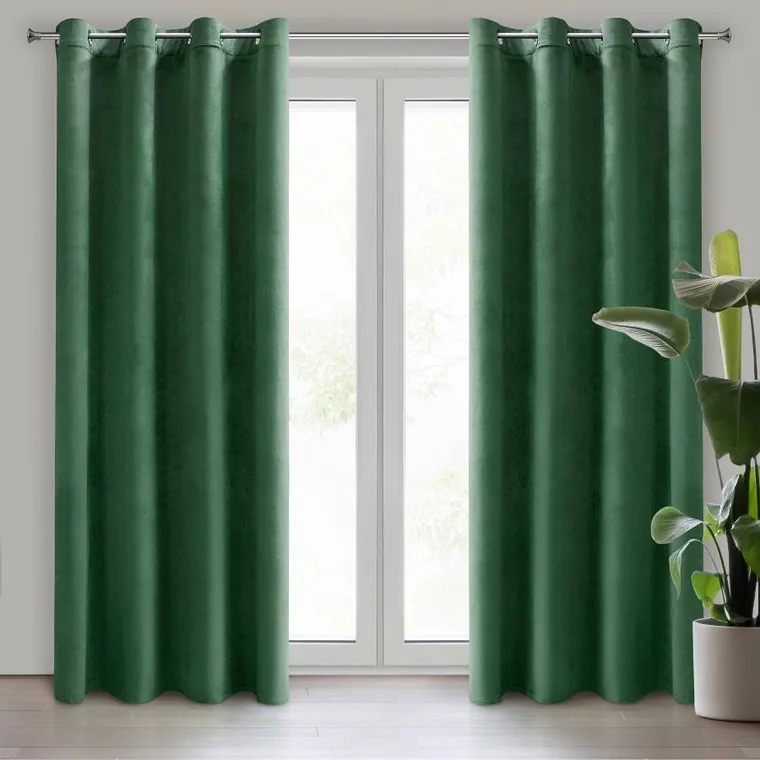 Eurofirany, zasłona gotowa, Darla, 140-250 cm, ciemnozielony