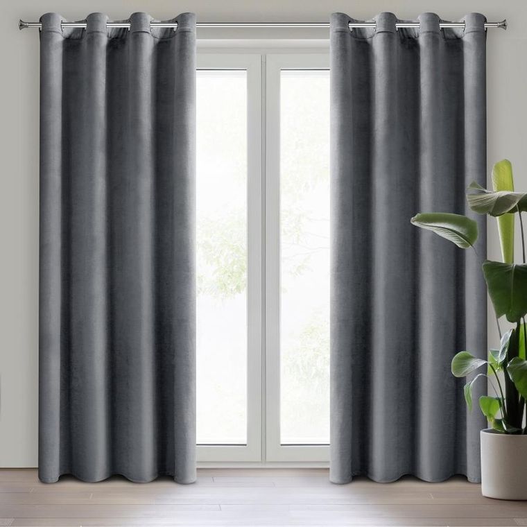 Eurofirany, zasłona gotowa, Darla, 140-250 cm, grafitowy