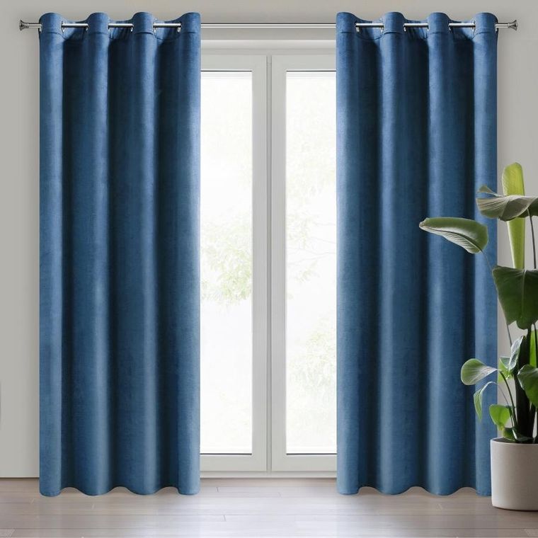 Eurofirany, zasłona gotowa, Darla, 140-250 cm, granatowy