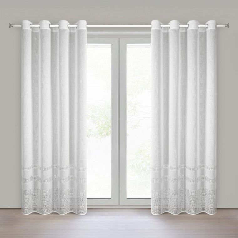 Eurofirany, zasłona gotowa, Elira, 140-250 cm, biały