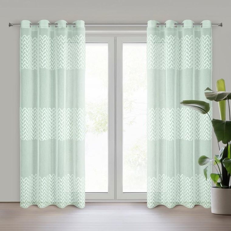 Eurofirany, zasłona gotowa, Esteri, 140-250 cm, miętowy