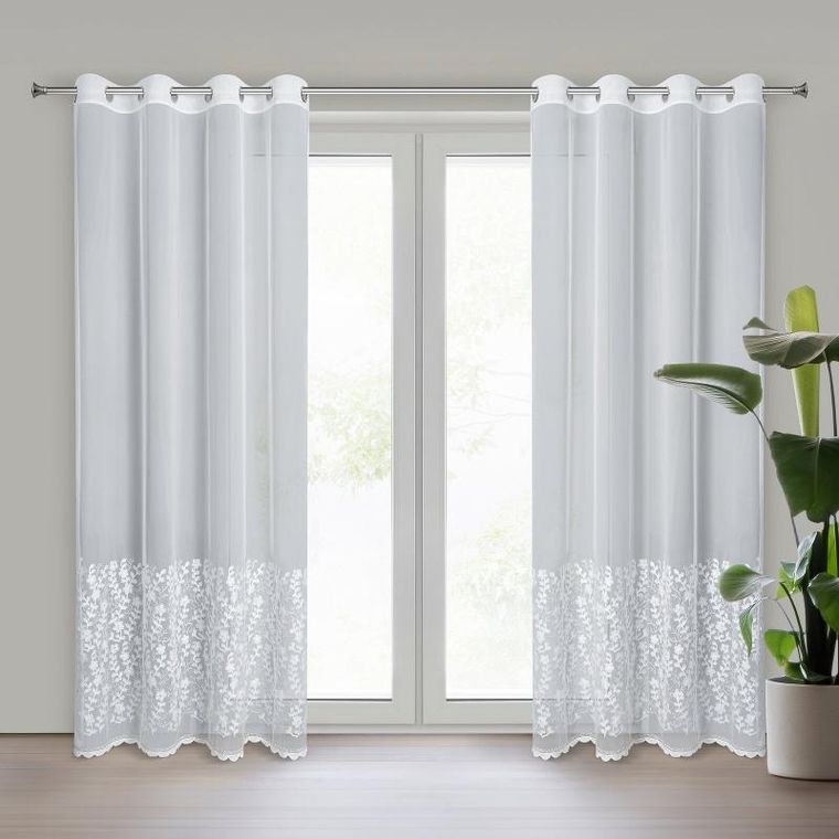 Eurofirany, zasłona gotowa, Inga, 140-250 cm, biały