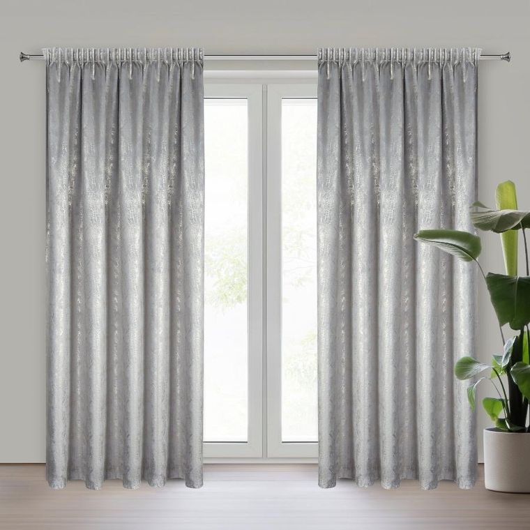 Eurofirany, zasłona gotowa, Ingrid, na taśmie, 140-270 cm, stalowy