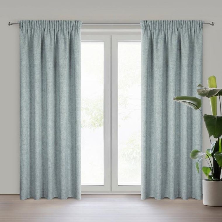 Eurofirany, zasłona gotowa, Jula2, na taśmie, 140-270 cm, niebieski