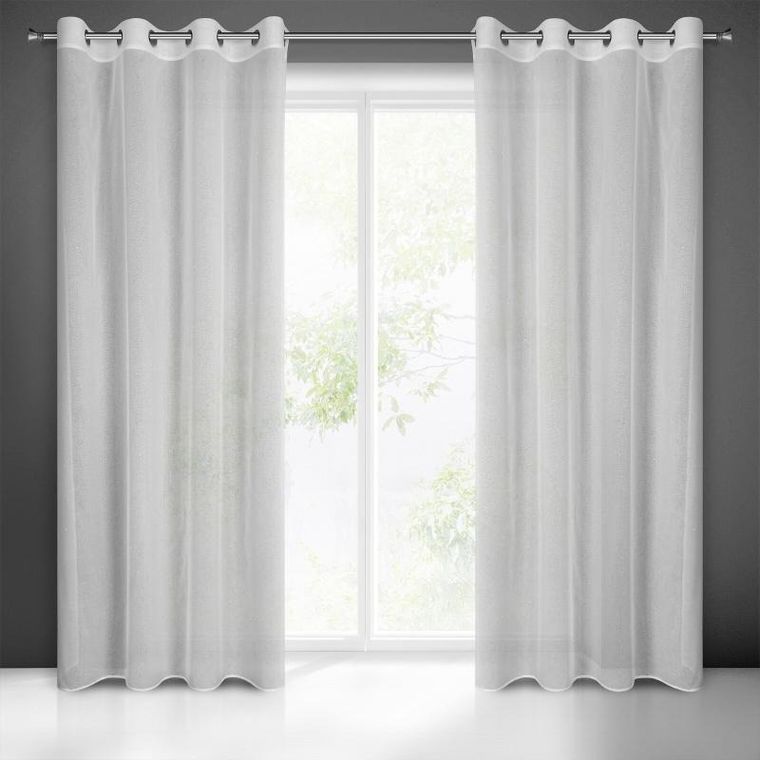 Eurofirany, zasłona gotowa, Kejti, 140-250 cm, biały