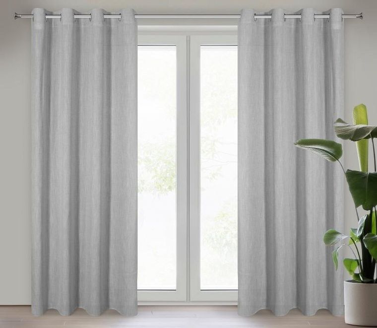 Eurofirany, zasłona gotowa latika 140-250 cm, srebrny