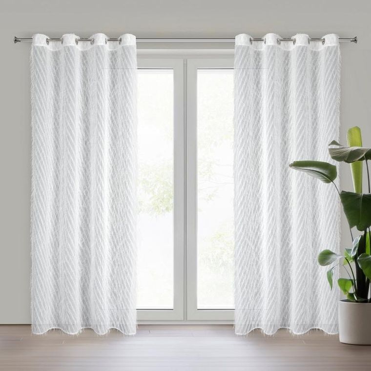 Eurofirany, zasłona gotowa, Laurel, 140-250 cm, biały