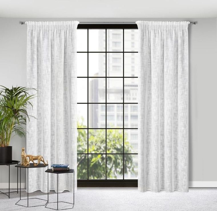 Eurofirany, zasłona gotowa, Liren, na taśmie, 140-270 cm, biały