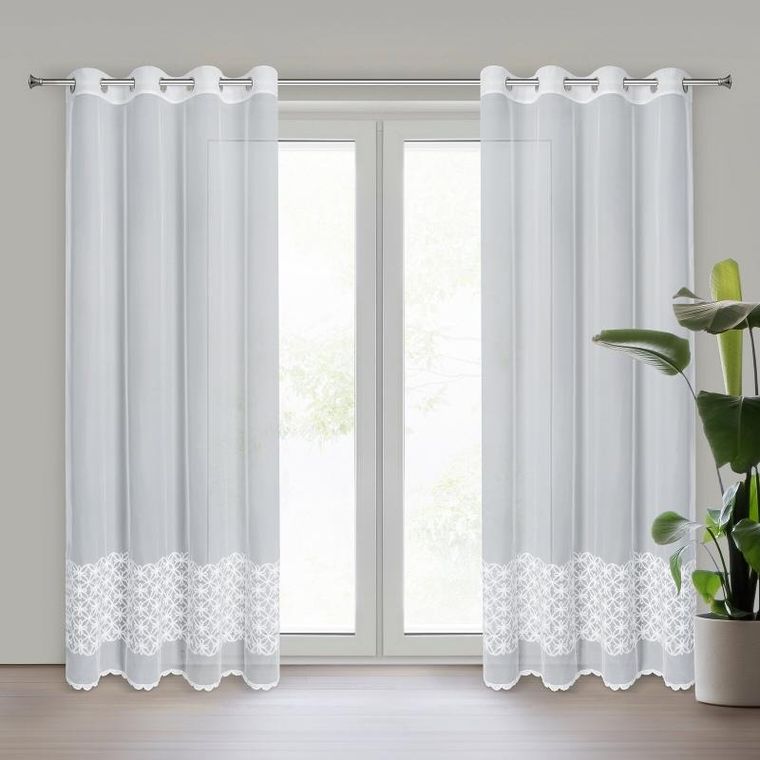 Eurofirany, zasłona gotowa liwia, 140-250 cm, biały