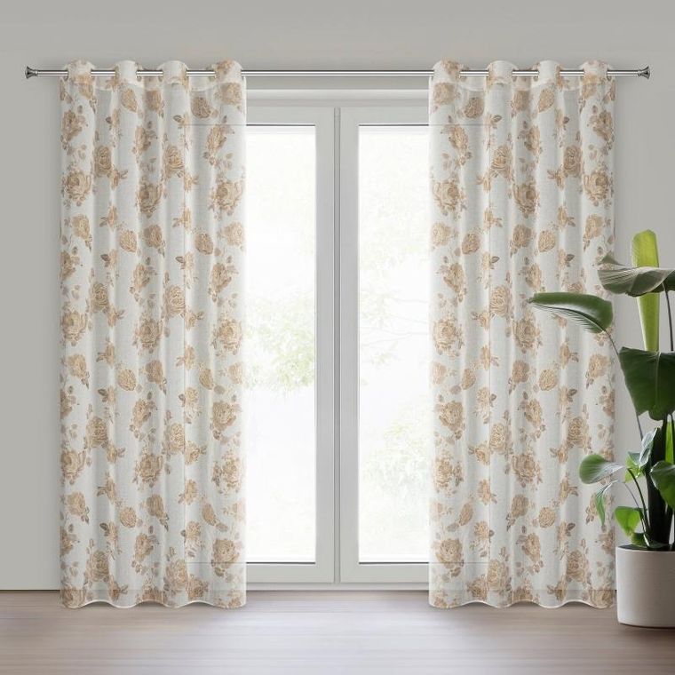 Eurofirany, zasłona gotowa, Mela, 140-250 cm, biały