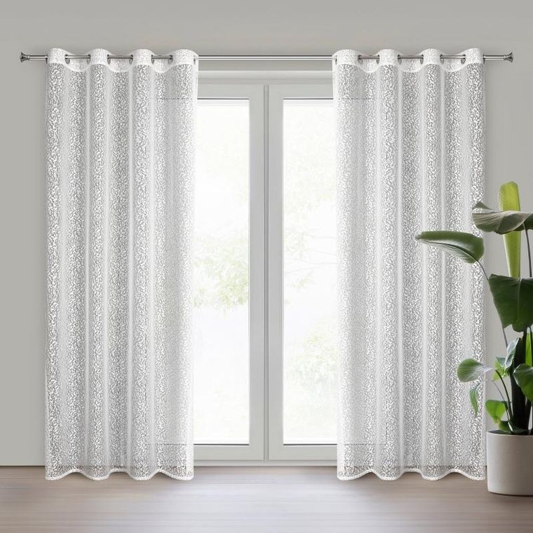 Eurofirany, zasłona gotowa, Mera, 140-250 cm, biały