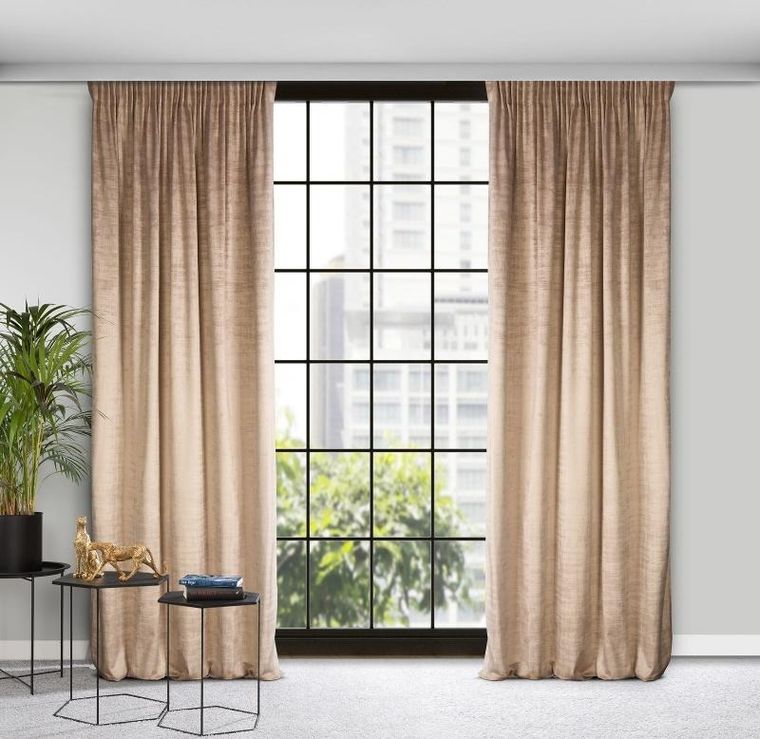 Eurofirany, zasłona gotowa na taśmie, Daria, 140-270 cm, beżowy