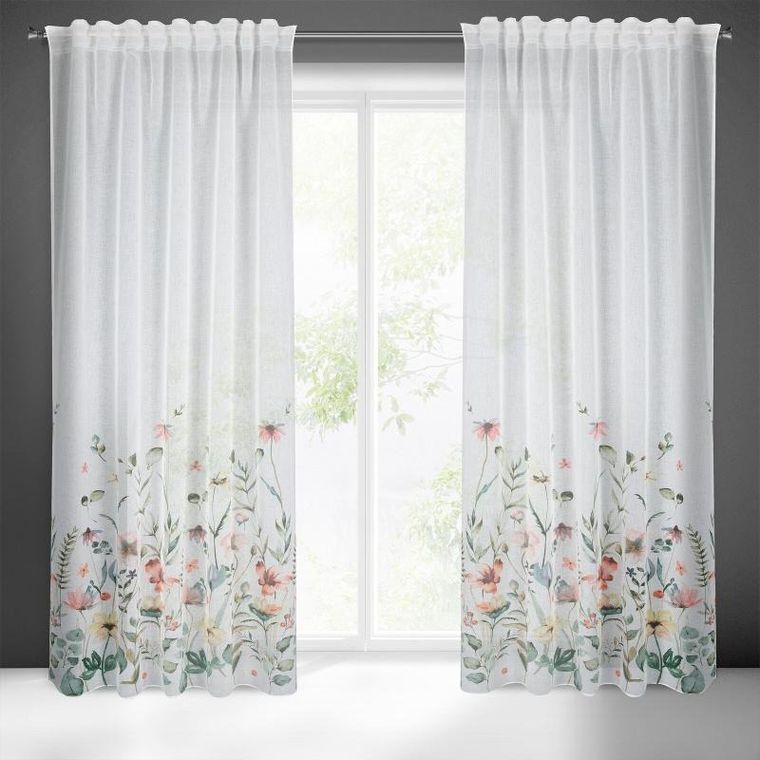 Eurofirany, zasłona gotowa, na taśmie, Dolly, 140-270 cm, biały