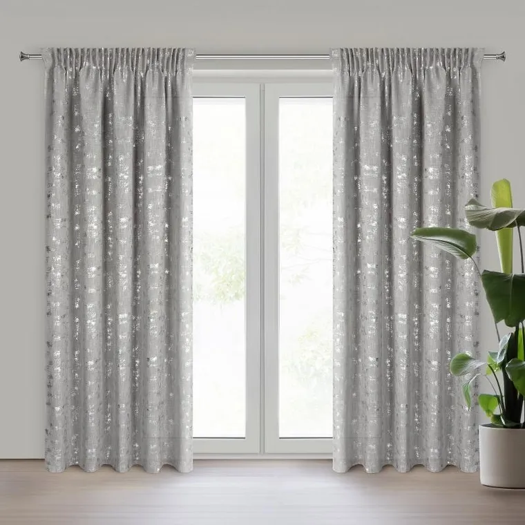 Eurofirany, zasłona gotowa na taśmie, Ines, 140-270 cm, srebrny