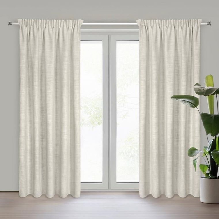 Eurofirany, zasłona gotowa na taśmie, Rosi, 140-270 cm, ciemnobeżowy