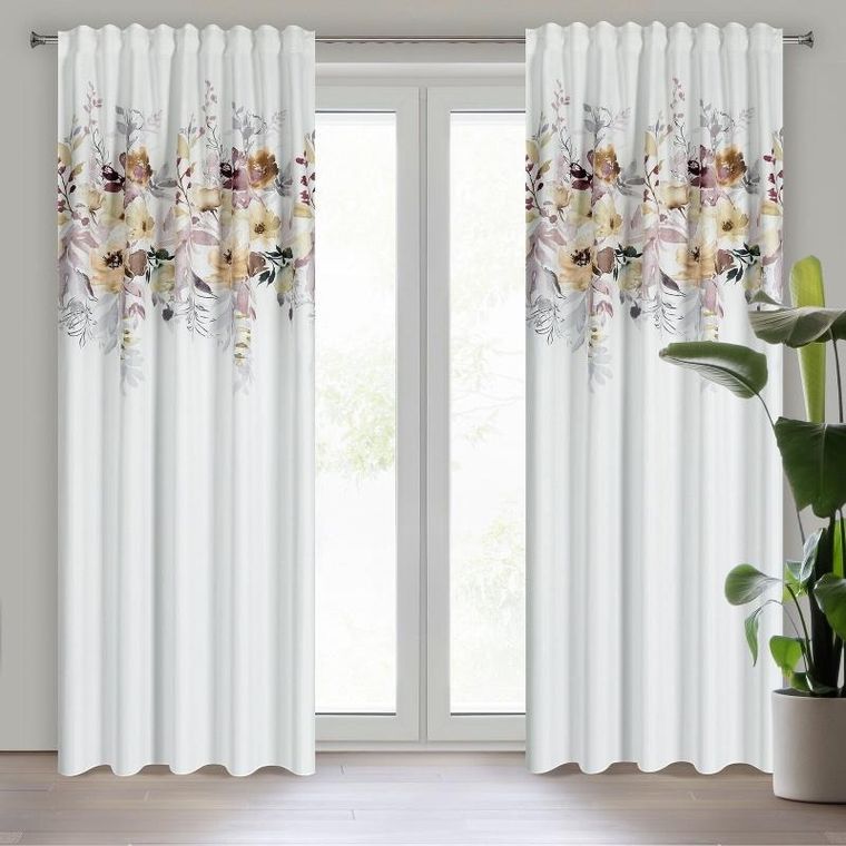 Eurofirany, zasłona gotowa na taśmie, Sendi, 140-270 cm, biały