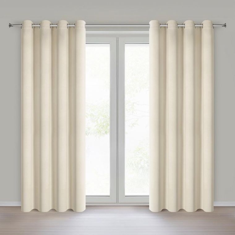 Eurofirany, zasłona gotowa, Nerisa, 140-250 cm, ciemnokremowy