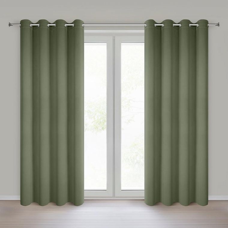 Eurofirany, zasłona gotowa, Nerisa, 140-250 cm, oliwkowy