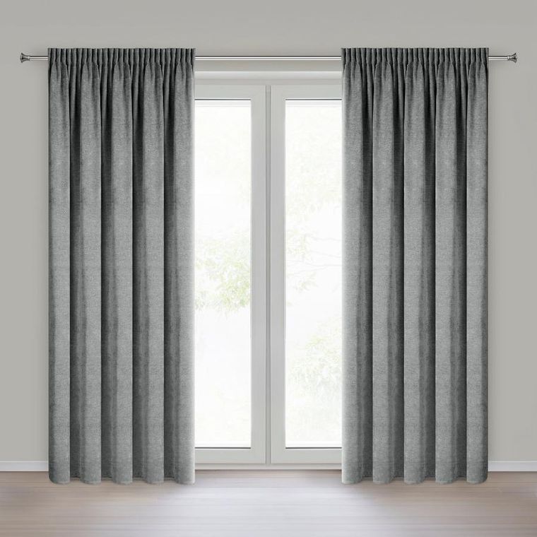 Eurofirany, zasłona gotowa, Neska, na taśmie, 140-270 cm, stalowy