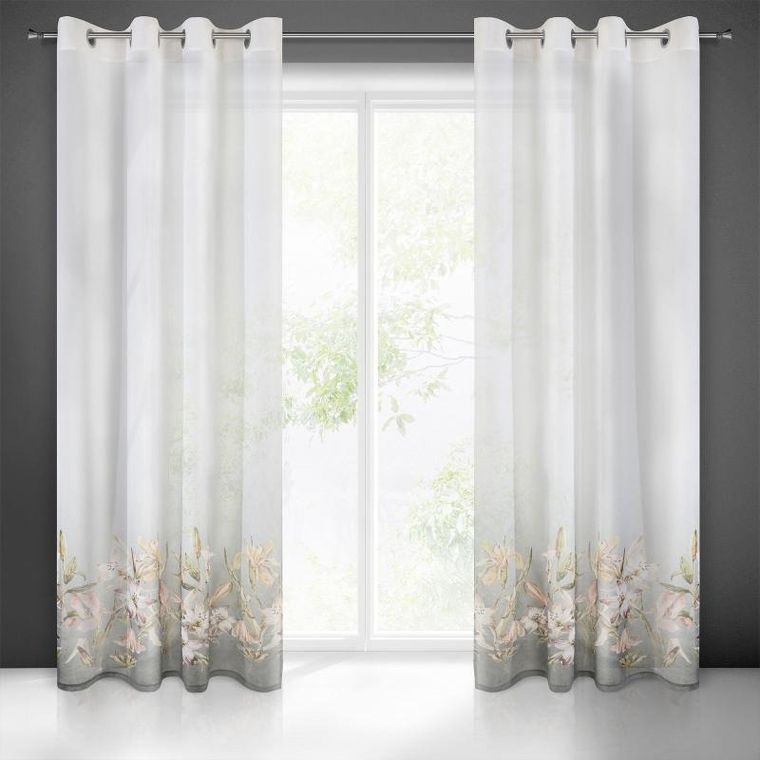 Eurofirany, zasłona gotowa, Pamela, 140-250 cm, biała