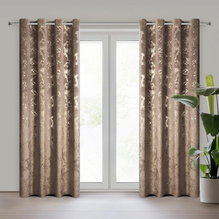 Eurofirany, zasłona gotowa, Raja, 140-250 cm, brązowy