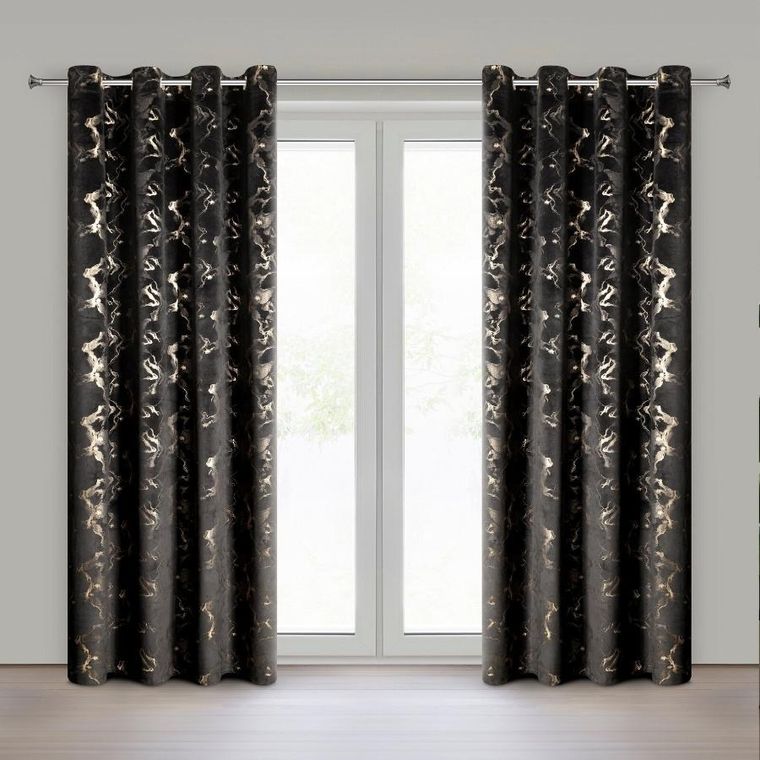 Eurofirany, zasłona gotowa, Raja, 140-250 cm, czarny