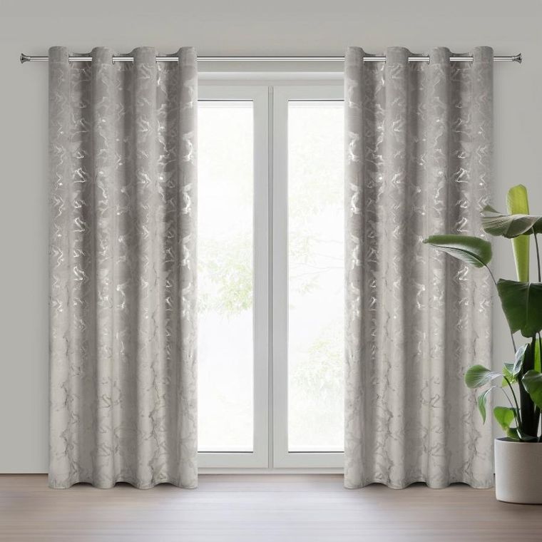 Eurofirany, zasłona gotowa, Raja, 140-250 cm, stalowy