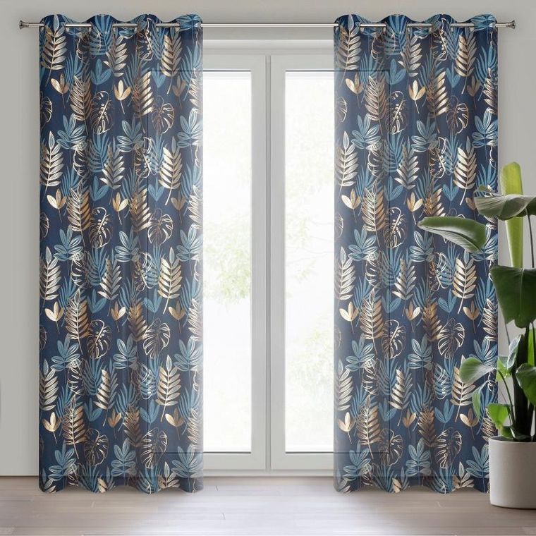 Eurofirany, zasłona gotowa, Rina, 140-250 cm, granatowy