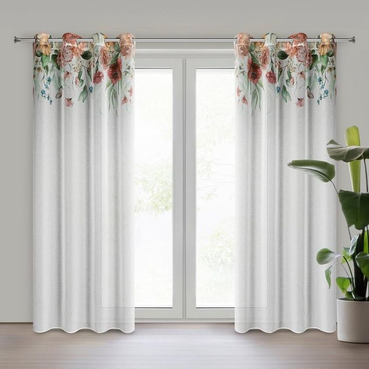 Eurofirany, zasłona gotowa risa, 140-250 cm, biały