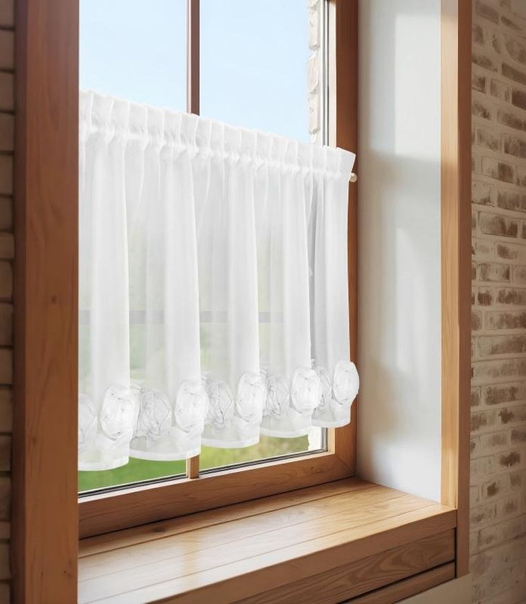 Eurofirany, zasłona gotowa, Roses 10, na taśmie, 150-40 cm