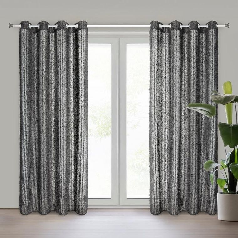 Eurofirany, zasłona gotowa, Selma, 135-250 cm, czarny