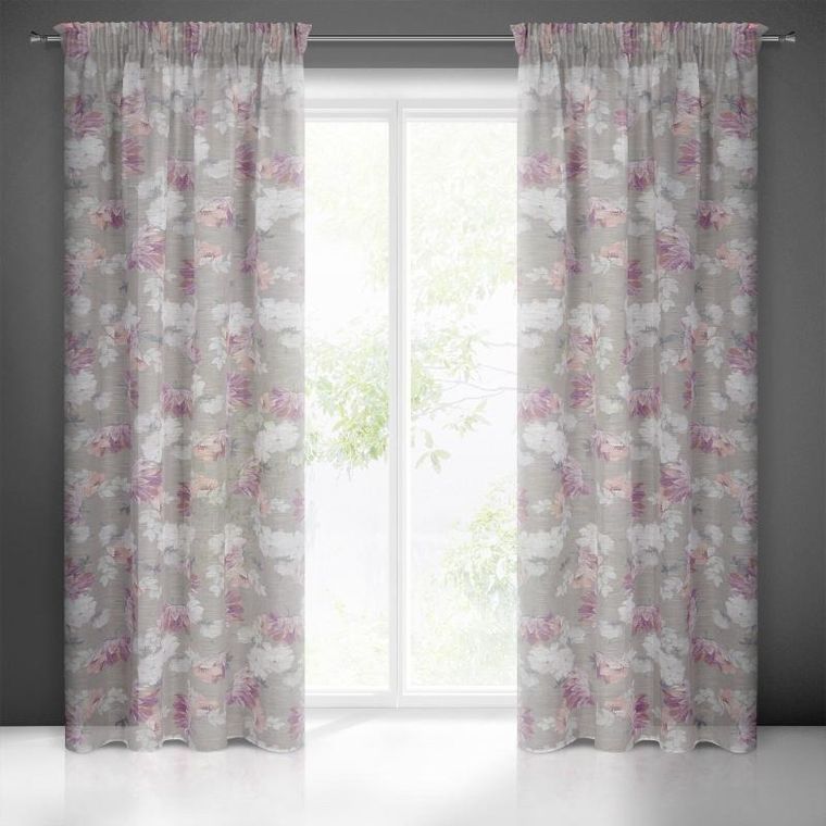 Eurofirany, zasłona gotowa, Sherry, na taśmie, 140-300 cm, srebrny