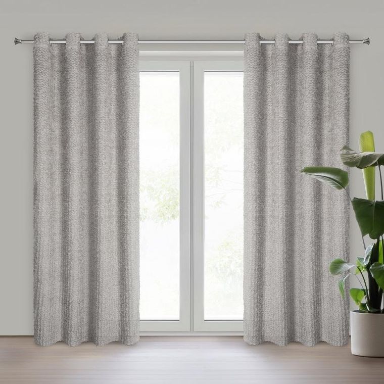 Eurofirany, zasłona gotowa, Tiffany, 135-250 cm, srebrny