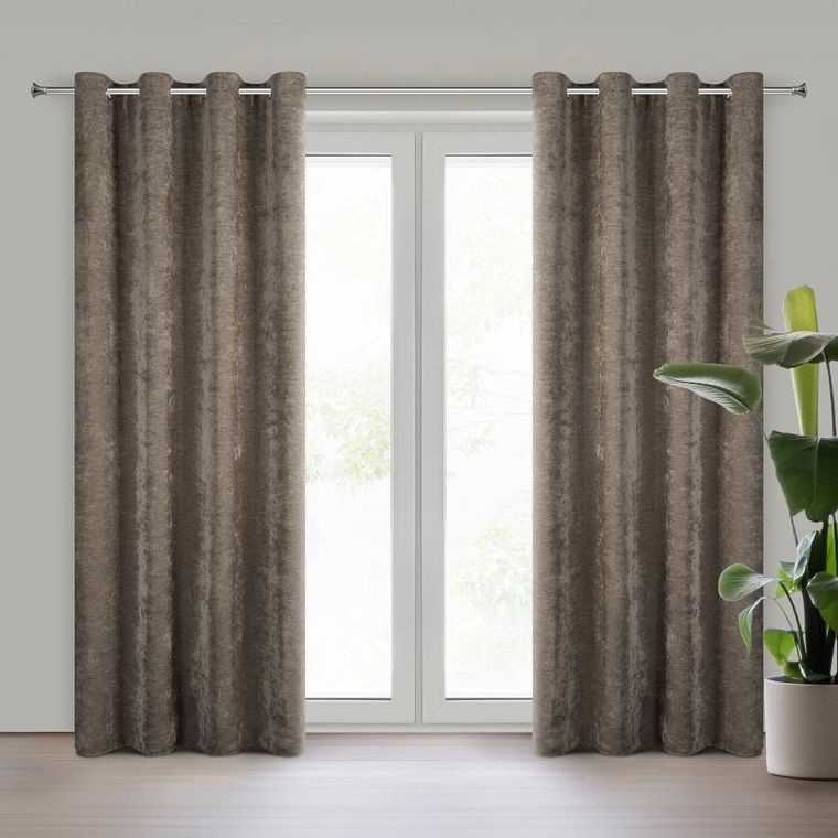 Eurofirany, zasłona gotowa, Vani, 140-250 cm, beżowy