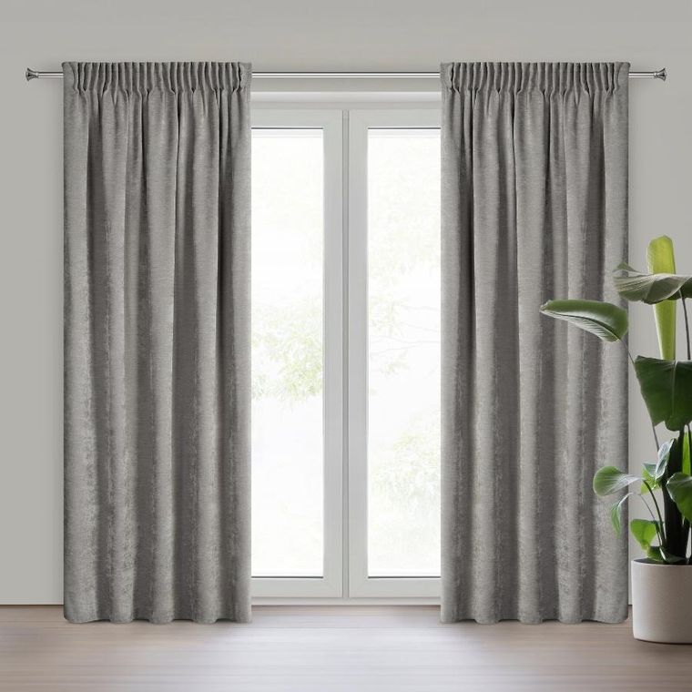 Eurofirany, zasłona gotowa, Vani, na taśmie, 140-270 cm, szary