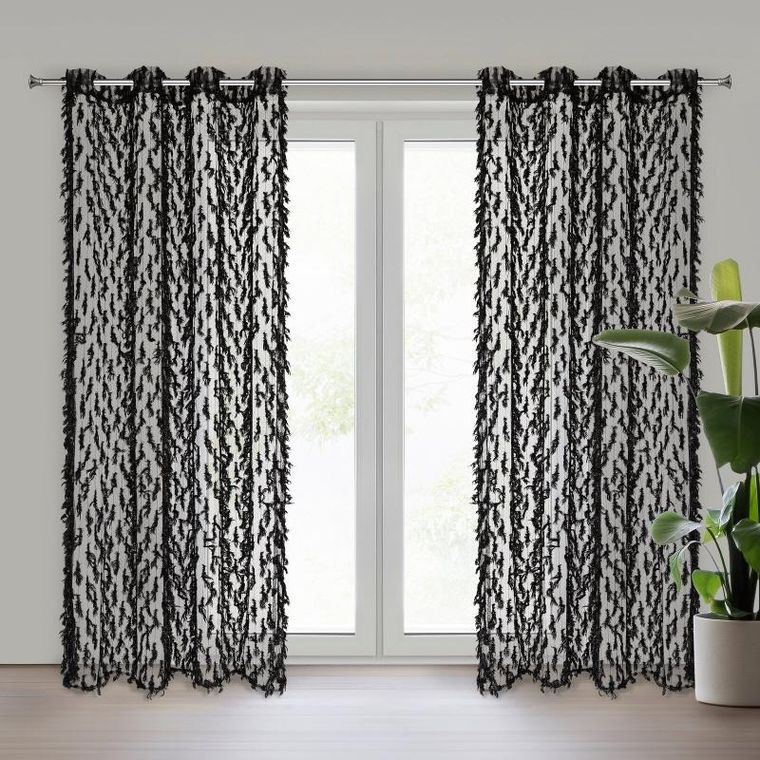 Eurofirany, zasłona gotowa, Victoria, 140-250 cm, czarny