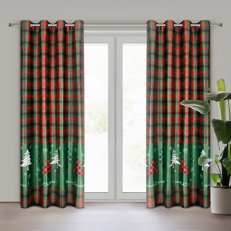 Eurofirany, zasłona świąteczna, Feliks, 140-250 cm, zielony
