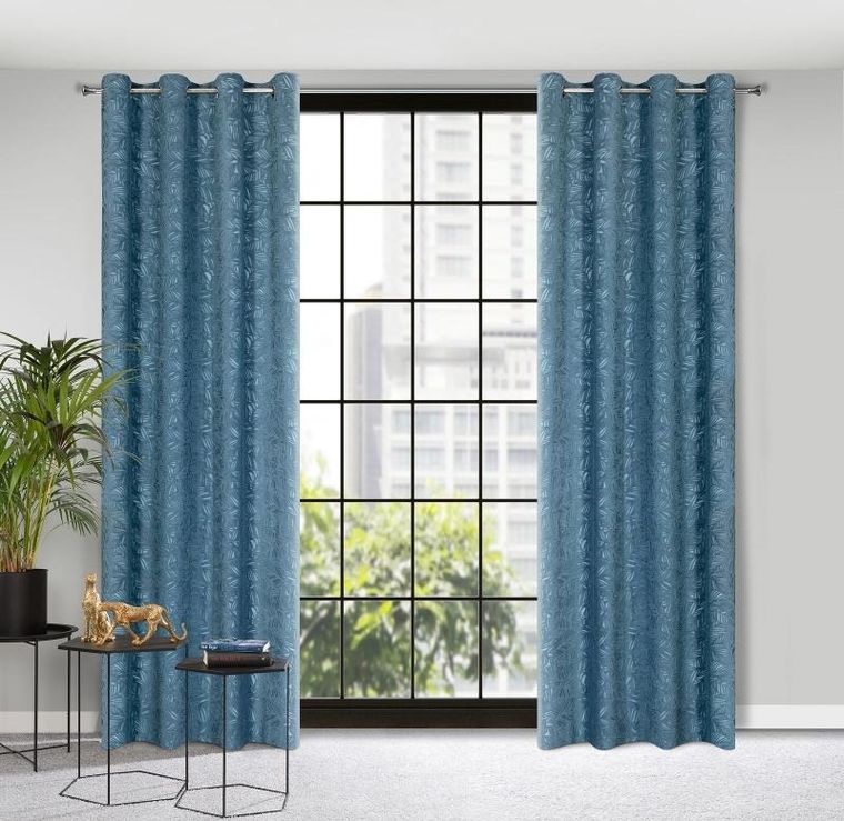 Eurofirany, zasłona zaciemniająca gotowa, Actavia, 140-250 cm, niebieski