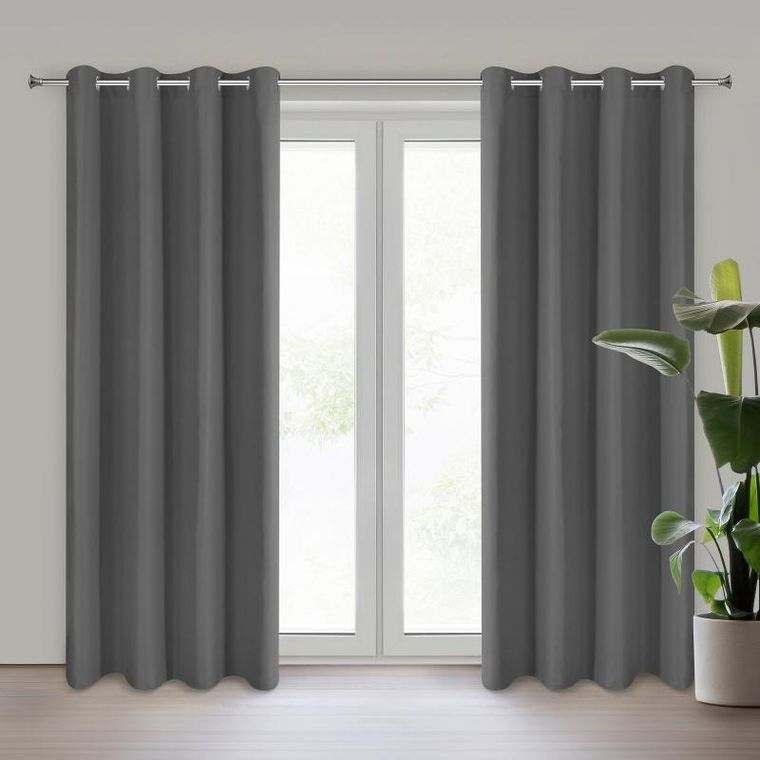 Eurofirany, zasłona zaciemniająca gotowa, Adari, 140-250 cm, grafitowy