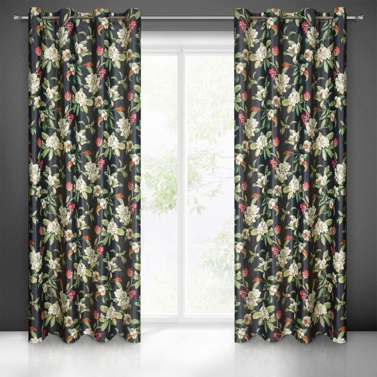 Eurofirany, zasłona zaciemniająca gotowa, Alea, 140-250 cm, czarny