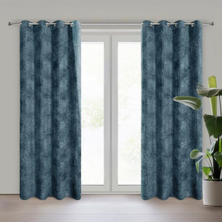 Eurofirany, zasłona zaciemniająca gotowa, Aleta, 135-250 cm, granatowy