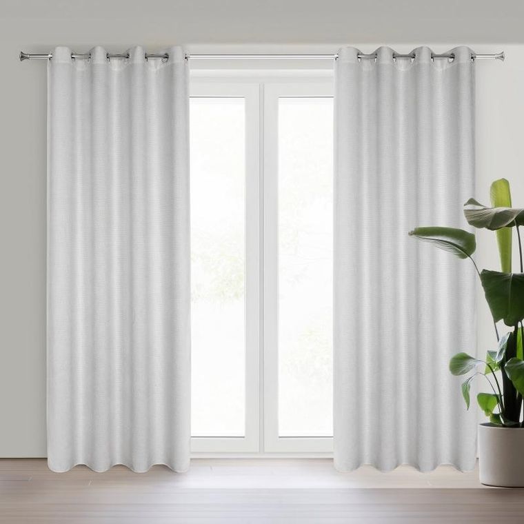 Eurofirany, zasłona zaciemniająca gotowa, Aleta, 135-250 cm, srebrny