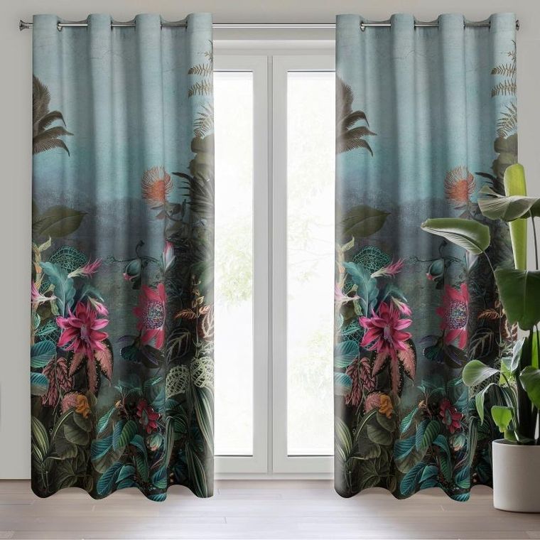 Eurofirany, zasłona zaciemniająca gotowa, Aline, 140-250 cm, ciemnozielony