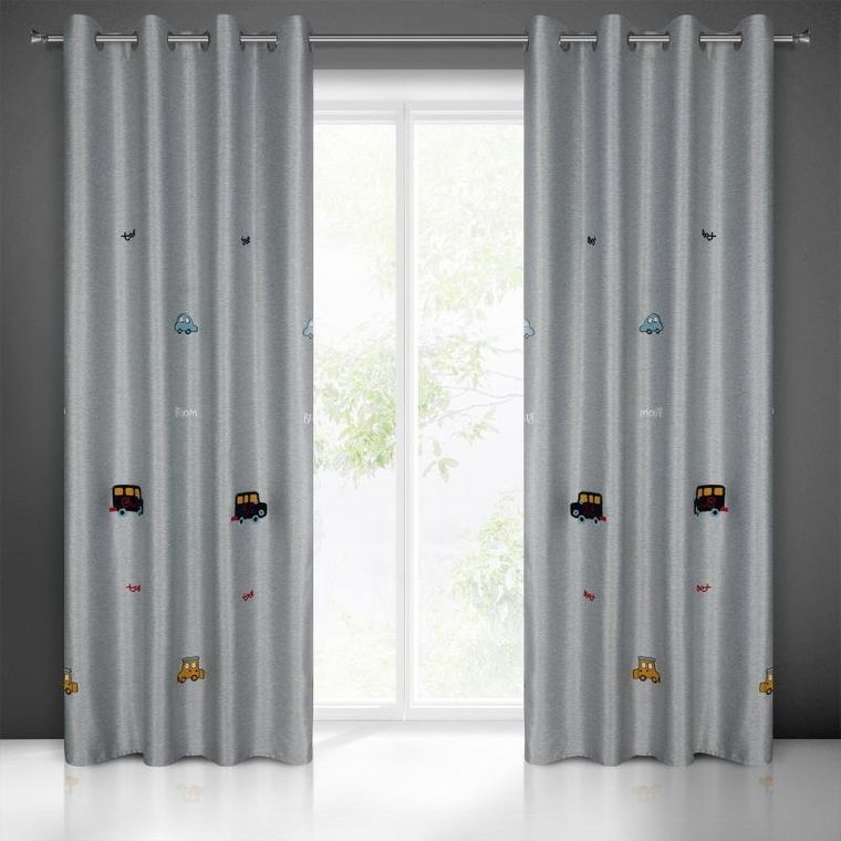 Eurofirany, zasłona zaciemniająca gotowa, Alvin, 140-250 cm, srebrny