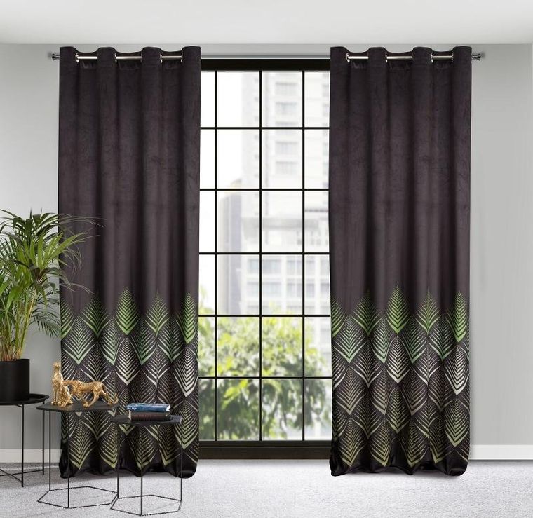 Eurofirany, zasłona zaciemniająca gotowa, Angelina, 140-250 cm, czarny