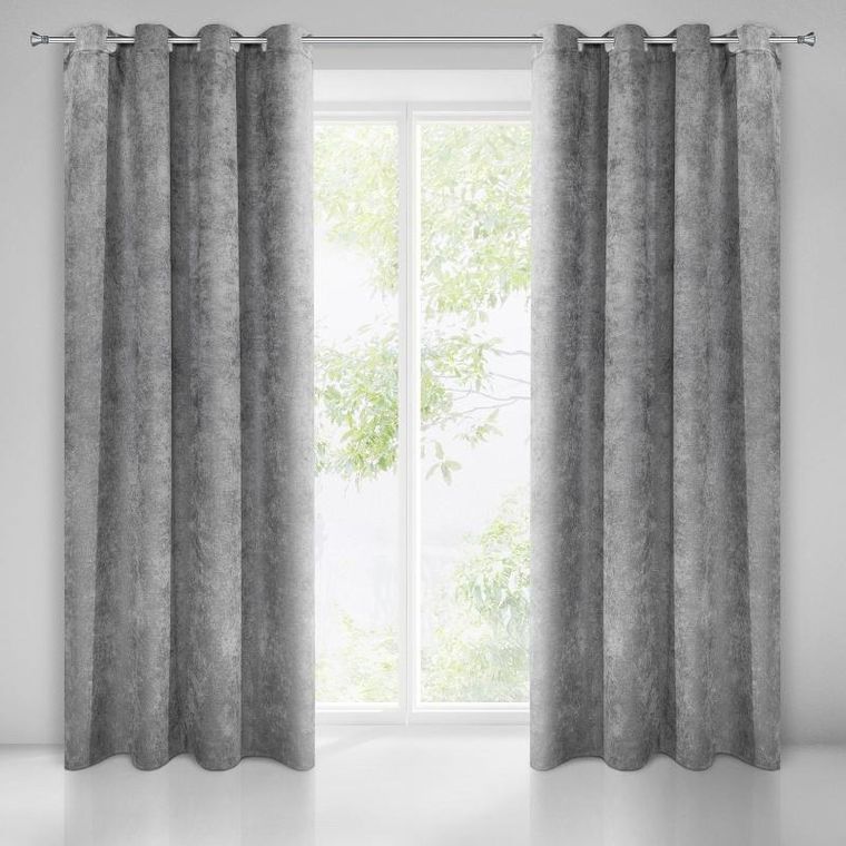 Eurofirany, zasłona zaciemniająca gotowa, Anisa, 140-250 cm, grafitowy