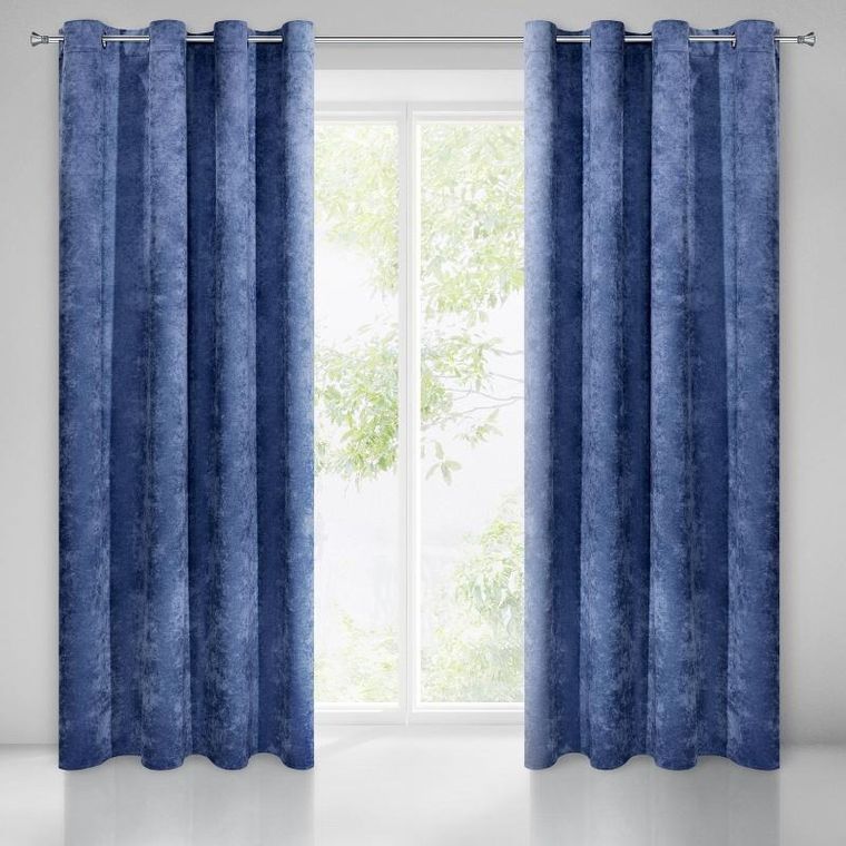 Eurofirany, zasłona zaciemniająca gotowa, Anisa, 140-250 cm, granatowy